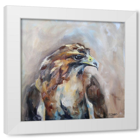 Red Tail Hawk White Modern Wood Framed Art Print by Gould, Renee