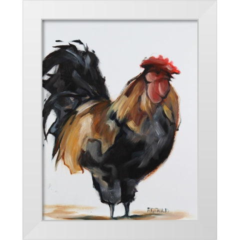 Rooster 1 White Modern Wood Framed Art Print by Gould, Renee