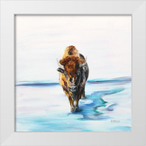 Snowman White Modern Wood Framed Art Print by Gould, Renee
