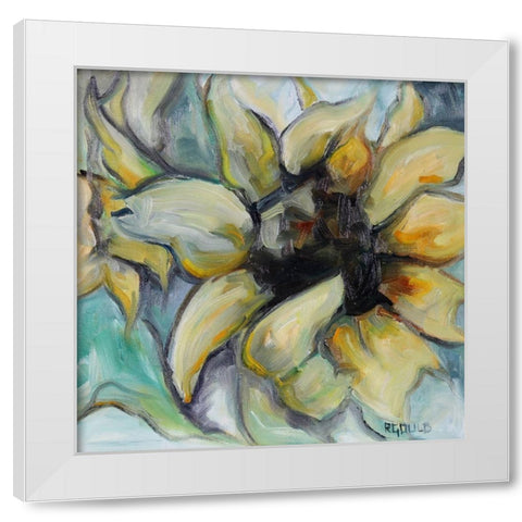 Sunflower 8 White Modern Wood Framed Art Print by Gould, Renee