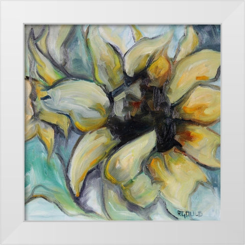 Sunflower 8 White Modern Wood Framed Art Print by Gould, Renee