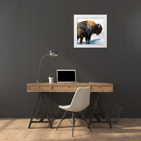 Winters Shadow White Modern Wood Framed Art Print by Gould, Renee