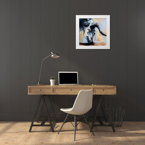 Grazing White Modern Wood Framed Art Print by Gould, Renee