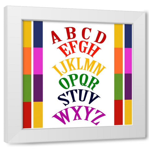 Rainbow Alphabet-1 White Modern Wood Framed Art Print by Homawoo, Richard