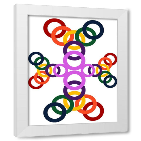 Rainbow Circles-10 White Modern Wood Framed Art Print by Homawoo, Richard