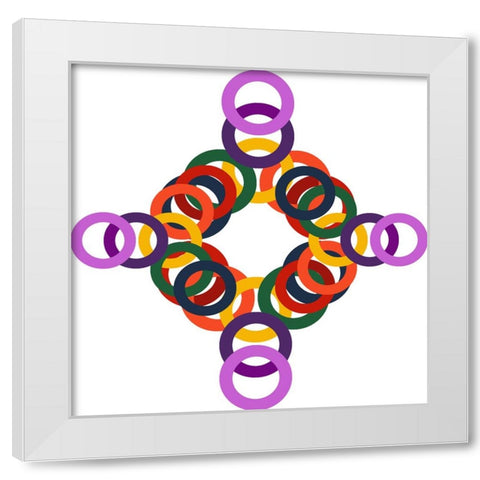 Rainbow Circles-13 White Modern Wood Framed Art Print by Homawoo, Richard