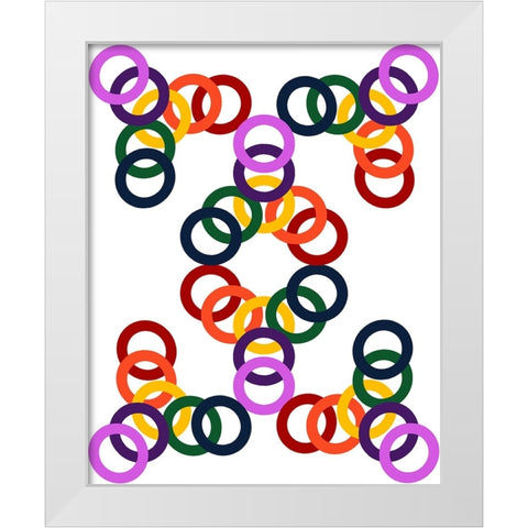 Rainbow Circles-16 White Modern Wood Framed Art Print by Homawoo, Richard