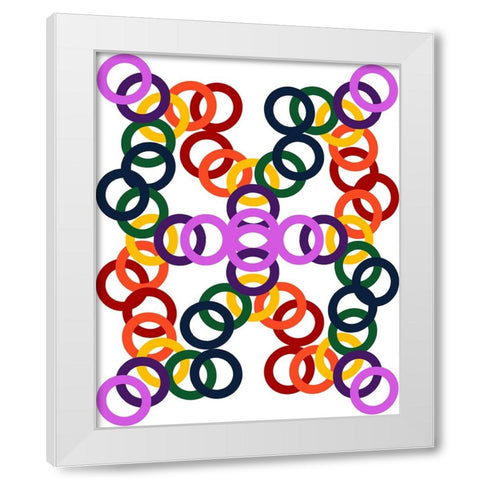 Rainbow Circles-18 White Modern Wood Framed Art Print by Homawoo, Richard