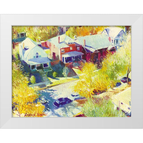 Downing Street White Modern Wood Framed Art Print by Wallich, Richard