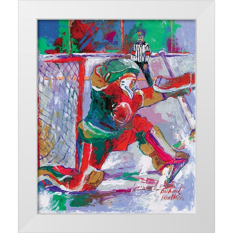 Goalie White Modern Wood Framed Art Print by Wallich, Richard