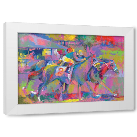 Horse Race 1 White Modern Wood Framed Art Print by Wallich, Richard