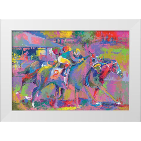 Horse Race 1 White Modern Wood Framed Art Print by Wallich, Richard