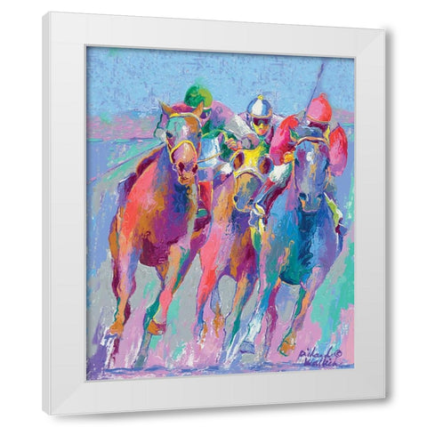 Horse Race 2 White Modern Wood Framed Art Print by Wallich, Richard