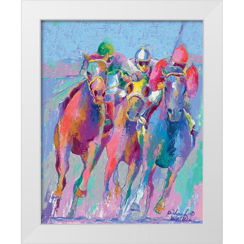 Horse Race 2 White Modern Wood Framed Art Print by Wallich, Richard