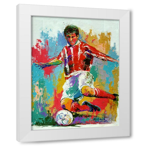 Soccer White Modern Wood Framed Art Print by Wallich, Richard