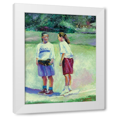 Buddies White Modern Wood Framed Art Print by Wallich, Richard