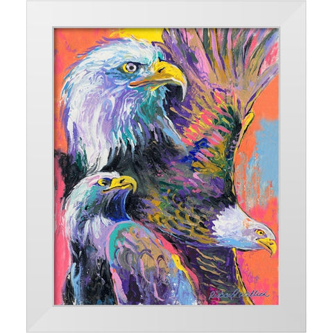Eagle White Modern Wood Framed Art Print by Wallich, Richard
