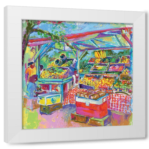 Fruit Market White Modern Wood Framed Art Print by Wallich, Richard