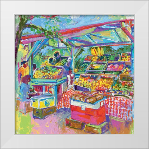 Fruit Market White Modern Wood Framed Art Print by Wallich, Richard