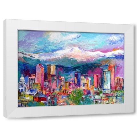 Denver White Modern Wood Framed Art Print by Wallich, Richard