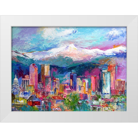 Denver White Modern Wood Framed Art Print by Wallich, Richard