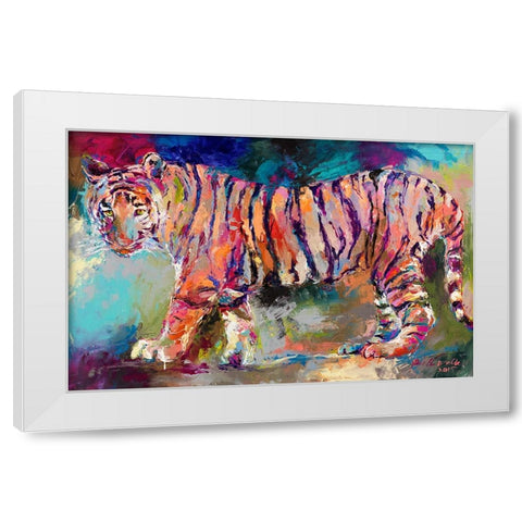 Bengal Tiger White Modern Wood Framed Art Print by Wallich, Richard