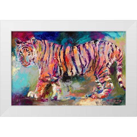 Bengal Tiger White Modern Wood Framed Art Print by Wallich, Richard