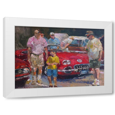 Red Vette White Modern Wood Framed Art Print by Wallich, Richard