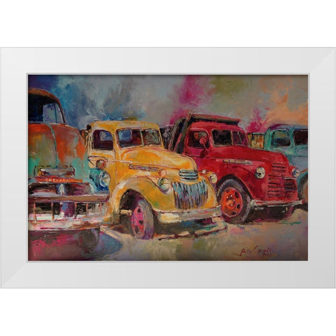 Trucks In Montrose White Modern Wood Framed Art Print by Wallich, Richard