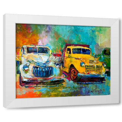 Yellow Truck White Modern Wood Framed Art Print by Wallich, Richard