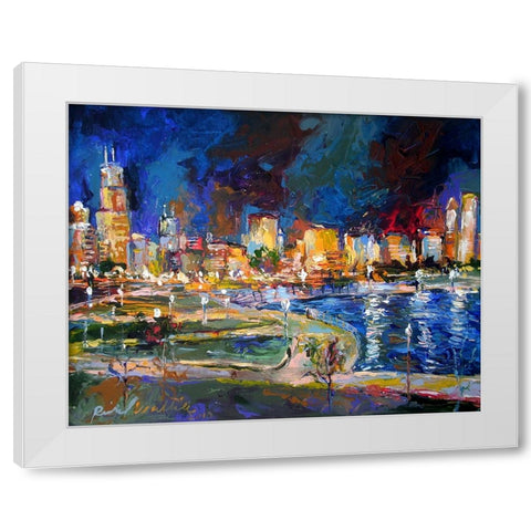 Chicago White Modern Wood Framed Art Print by Wallich, Richard