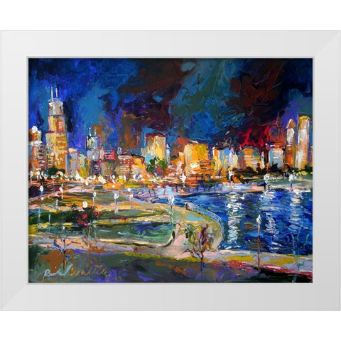 Chicago White Modern Wood Framed Art Print by Wallich, Richard