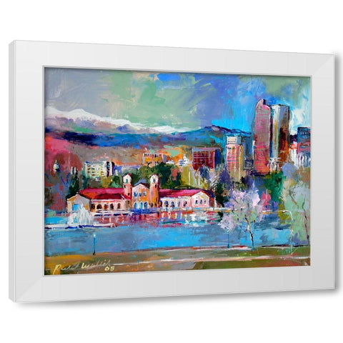 Denver White Modern Wood Framed Art Print by Wallich, Richard