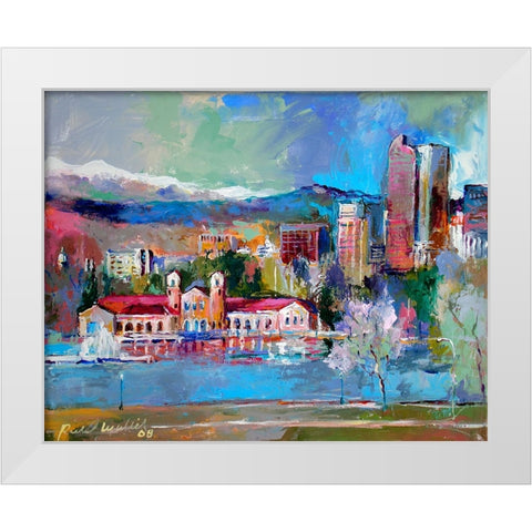 Denver White Modern Wood Framed Art Print by Wallich, Richard