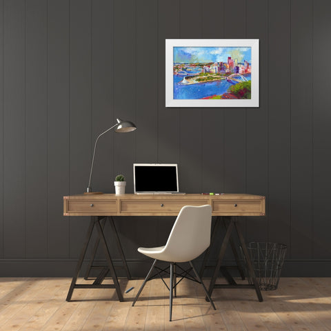 Pittsburgh White Modern Wood Framed Art Print by Wallich, Richard
