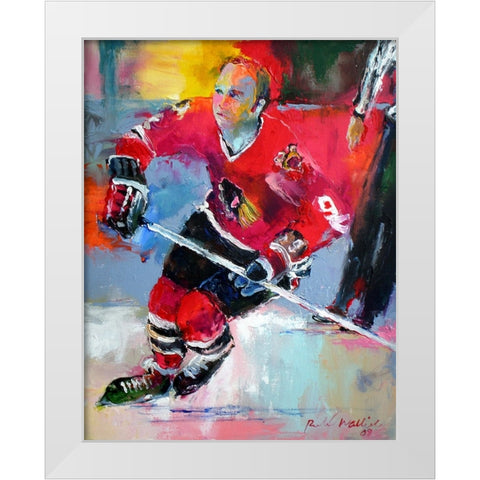 Bobby Hull White Modern Wood Framed Art Print by Wallich, Richard