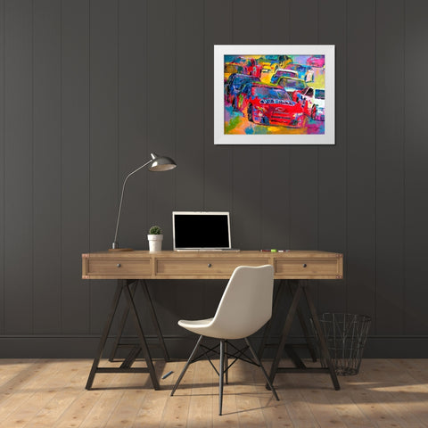 Jeff Gordon White Modern Wood Framed Art Print by Wallich, Richard