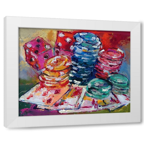 Cards White Modern Wood Framed Art Print by Wallich, Richard