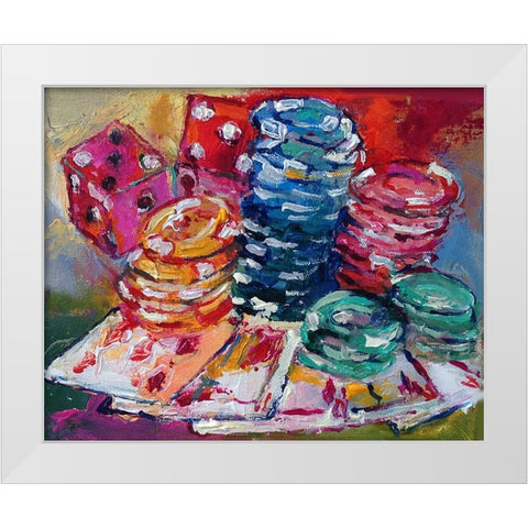 Cards White Modern Wood Framed Art Print by Wallich, Richard