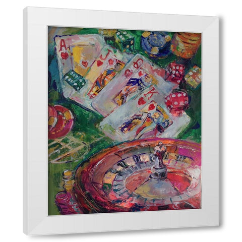 Casino Art White Modern Wood Framed Art Print by Wallich, Richard