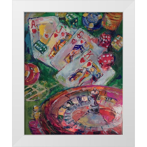 Casino Art White Modern Wood Framed Art Print by Wallich, Richard