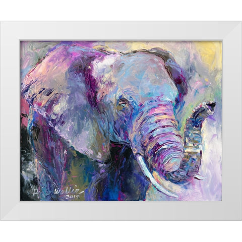 Blue Elephant White Modern Wood Framed Art Print by Wallich, Richard