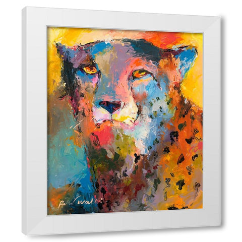 Cheetah White Modern Wood Framed Art Print by Wallich, Richard