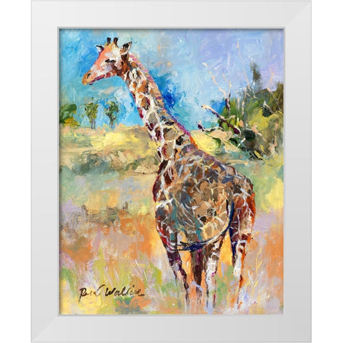 Giraffe White Modern Wood Framed Art Print by Wallich, Richard