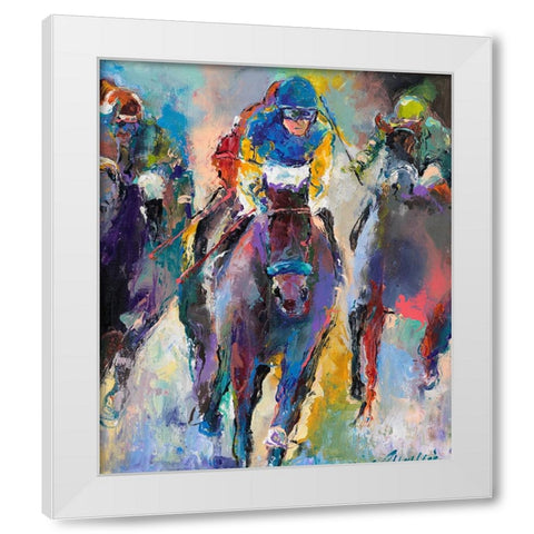 Jockeys White Modern Wood Framed Art Print by Wallich, Richard