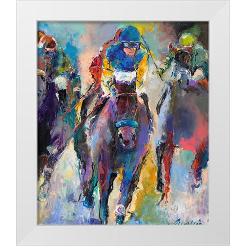 Jockeys White Modern Wood Framed Art Print by Wallich, Richard