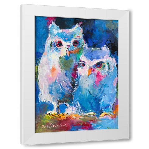 Owls White Modern Wood Framed Art Print by Wallich, Richard