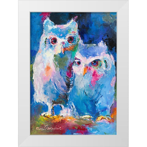 Owls White Modern Wood Framed Art Print by Wallich, Richard
