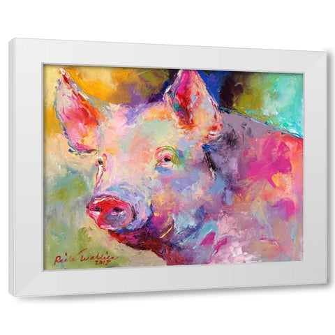 Piggy White Modern Wood Framed Art Print by Wallich, Richard