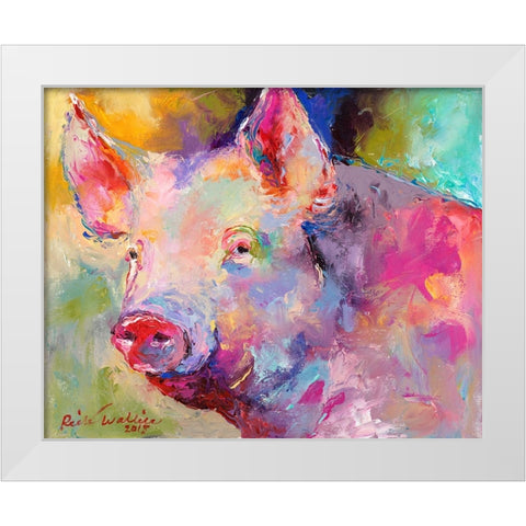 Piggy White Modern Wood Framed Art Print by Wallich, Richard